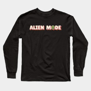 Alien mode cute face graphic, UFO outer space lover, Men Women Long Sleeve T-Shirt